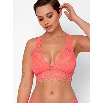 Smart & Sexy Lace Deep V Neck Wireless Bralette for Women
