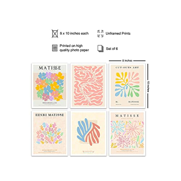 Stunning Matisse Wall Art - 8x10 Abstract Prints Set