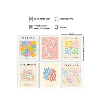Stunning Matisse Wall Art - 8x10 Abstract Prints Set