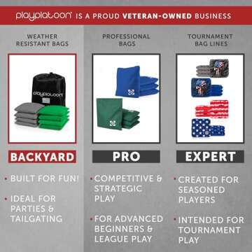 Play Platoon Weather Resistant Cornhole Bags - Set of 8 Regulation Size - Mr & Mrs Wedding Theme - Durable Duck Cloth for Tossing Game, Includes Tote Bag