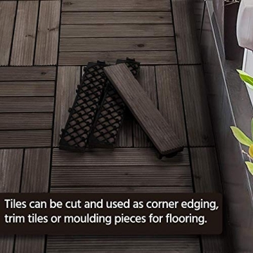 Yaheetech Interlocking Wooden Patio Deck Tiles