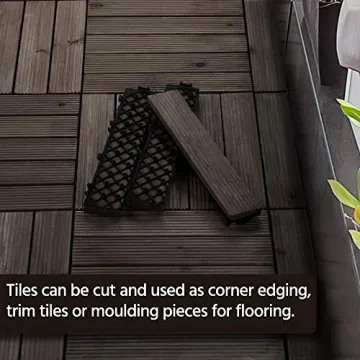 Yaheetech Interlocking Wooden Patio Deck Tiles