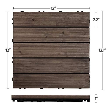 Yaheetech Interlocking Wooden Patio Deck Tiles
