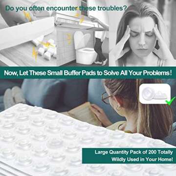 Cabinet Door Bumpers 200 Pack Self Adhesive Clear Pads