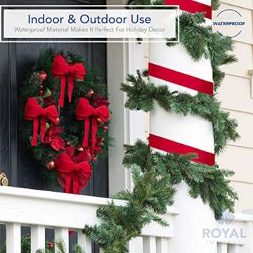 Royal Imports Wired Traditional Red Velvet Christmas Ribbon Waterproof with Red Edge 1 1/2" (#9) 50 Yards Roll, for Floral & Craft Decoration