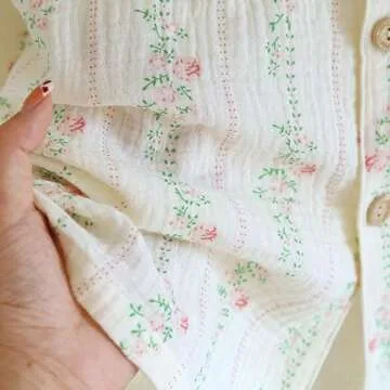 Vhitler Linen Set Coquette Womens Pajamas Set Summer Lounge Sets for Women Old Money Aesthetic (Floral02,S,Small)