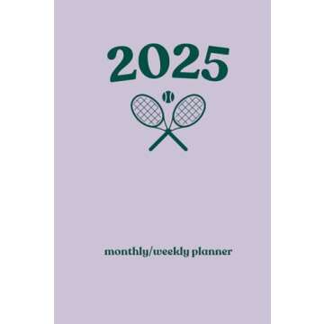 2025 Tennis Themed Planner January-December 2025: Hardcover Monthly Weekly Agenda 6x9 with Budget Expense Tracker