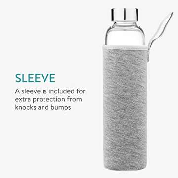 Navaris Crystal Water Bottle with Real Gemstones - 14oz