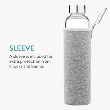 Navaris Crystal Water Bottle with Real Gemstones - 14oz