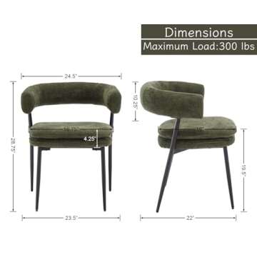 Shunzhi Upholstered Boucle Dining Chairs Set for Comfort