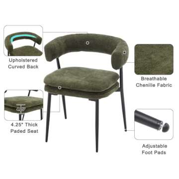 Shunzhi Upholstered Boucle Dining Chairs Set for Comfort