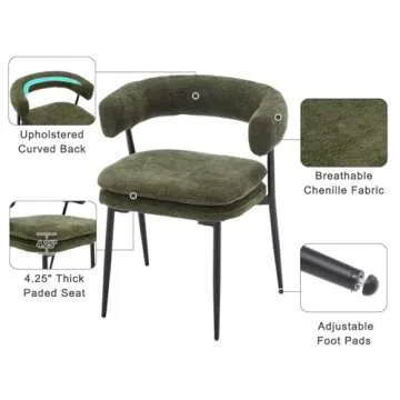 Shunzhi Upholstered Boucle Dining Chairs Set for Comfort