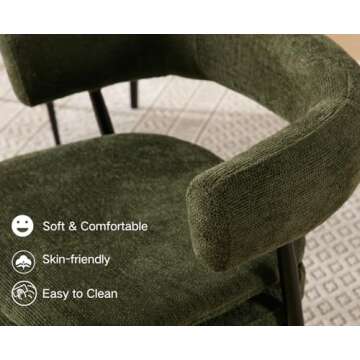 Shunzhi Upholstered Boucle Dining Chairs Set for Comfort