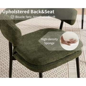 Shunzhi Upholstered Boucle Dining Chairs Set for Comfort