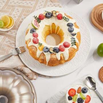 KITESSENSU 9 inch Non-Stick Cake Pans, 12 Cups Premium Fluted Cake Pans for baking, Heavy Duty Carbo...