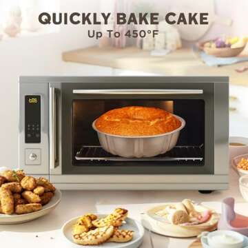 KITESSENSU 9 inch Non-Stick Cake Pans, 12 Cups Premium Fluted Cake Pans for baking, Heavy Duty Carbon Steel Tube Pan Baking Mold, Champagne Gold