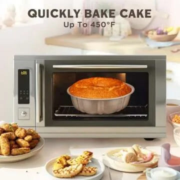 KITESSENSU 9 inch Non-Stick Cake Pans, 12 Cups Premium Fluted Cake Pans for baking, Heavy Duty Carbon Steel Tube Pan Baking Mold, Champagne Gold