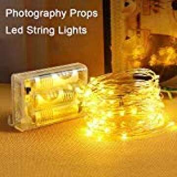 Shangyuan Photography Props Led String Lights , Portable Battery Powered Fairy lights for Artistic Photos Portray Wedding, Photo Studio Posing Props for Baby Child Girl Adult Pet Dog Cat Flowers Model