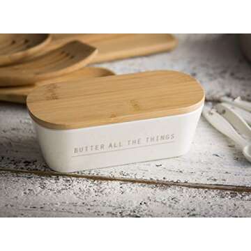 Tablecraft Butter Dish with Lid, 7.75 x 3.25 x 2.5, Melamine