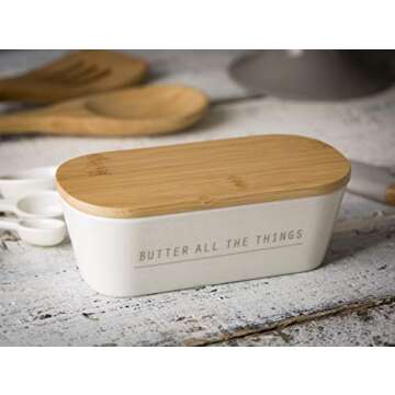 Tablecraft Butter Dish with Lid, 7.75 x 3.25 x 2.5, Melamine
