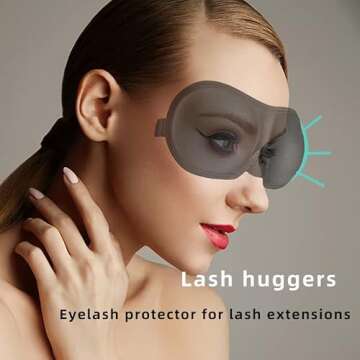 REEBENT 3D Eye mask for Sleeping,Machine Washable, Sleep Mask for Women, Blinder Blindfold Airplane (Black+Purple)