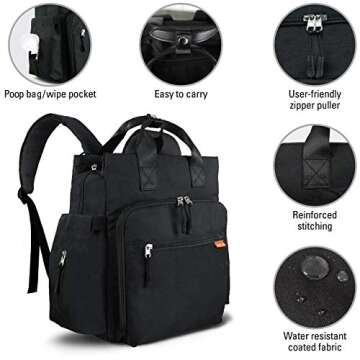 ARCA PET Travel Bag for Dogs & Cats - Dog Food travel Container, 2 BPA-Free Dog Bowls - Diaper Backp...