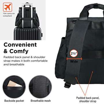 ARCA PET Travel Bag for Dogs & Cats - Dog Food travel Container, 2 BPA-Free Dog Bowls - Diaper Backpack for Dogs, Gift for Dog Moms and Dog Owners - Store All Cool Dog Stuff (Black)