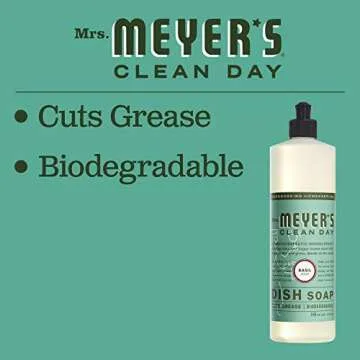 Mrs. Meyer’s Liquid Dish Soap, Basil Scent, Eco-Friendly