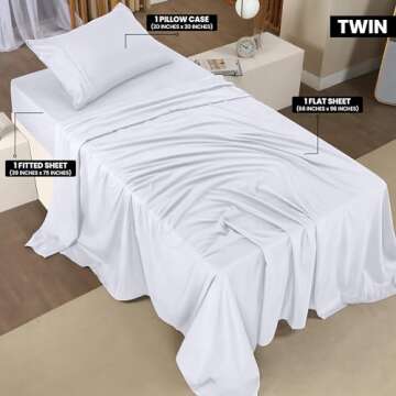 Utopia Bedding Twin Bed Sheets Set - 3 Piece Bedding - Brushed Microfiber - Shrinkage and Fade Resis...