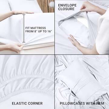 Utopia Bedding Twin Bed Sheets Set - 3 Piece Bedding - Brushed Microfiber - Shrinkage and Fade Resistant - Easy Care (Twin, White)