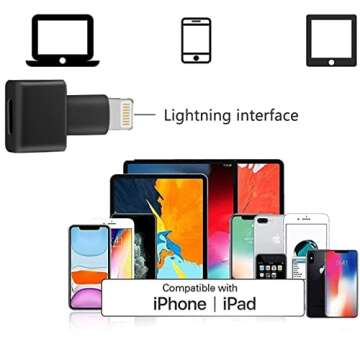 2Pack Lightning Extender Adapter Apple MFI Certified iPhone Charger Extension Cable Male to Female Dock Extender Compatible with iPhone 13 12 11 X XS XR 8 7 6 5 Transfer Audio Video Data Charging