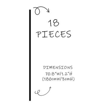 Murwall Gold Wall Decal Peel and Stick | Geometric Line Wall Sticker | Metallic Line Wall Decals