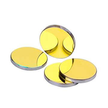 Cloudray Laser Mirror Si Reflective Lens Gold Plated Mirror 20mm for CO2 Laser Engraving Cutting Machine, Dia 20mm 3PCS