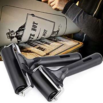 sansheng 2 Pack Brayer Roller 4 and 2.2 Inch for Printmaking