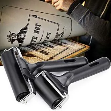 sansheng 2 Pack Brayer Roller 4 and 2.2 Inch for Printmaking