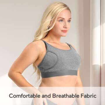 Hands Free Pumping Bra, Momcozy Adjustable Breast-Pumps Holding and Nursing Bra, Suitable for Breastfeeding-Pumps by Lansinoh, Philips Avent, Spectra, Evenflo and More(Grey,Large)