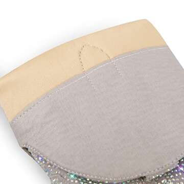 Sparkly Rhinestones Mid High Boots for Women, 2-Inch Heels