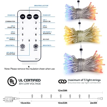 Shinymolly Color Changing Christmas Lights for Indoor Outdoor