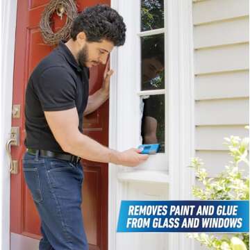 Unger Professional Compact 4” Window & Glass Scraper – Reversible Razor Blade Scraper Tool, Retr...