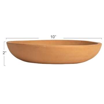 Creative Co-Op Large Orange Terracotta Bowl for Serving and Decor