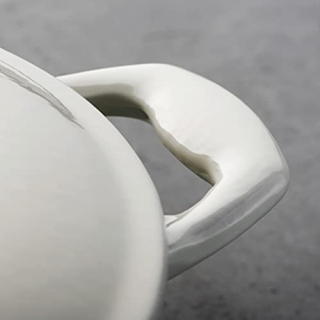 Tramontina Enameled Cast Iron Dutch Oven Pot with Lid, Round 5.5-quart, Latte with Gold Knob