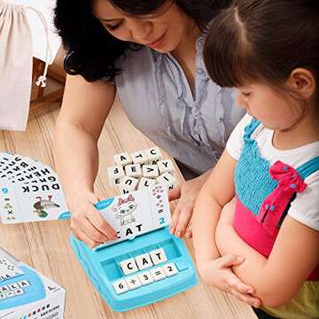 OleOletOy Alphabet Letters Flash Cards Learning Toy, Matching & Spelling Game, Sight Words Flash Cards Kindergarten Montessori Toys, Fun Reading Games for Kids, Toddlers, Boys or Girls