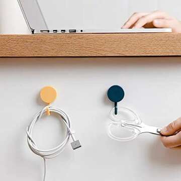 DHDestined Fateful 6 Pack Adhesive Hooks Cute Utility Hooks, Key Hooks for Wall Decorative, for Hang...