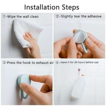 DHDestined Fateful 6 Pack Adhesive Hooks Cute Utility Hooks, Key Hooks for Wall Decorative, for Hanging Hat, Towel, Key, Towel Hook Wall Mount for Home, Kitchen, Bathroom, Office(Black)