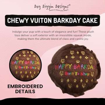 Dog Diggin Designs Runway Pup Collection | Unique Squeaky Parody Plush Dog Toys – Prêt-à-Porter Dog Bones, Balls & More