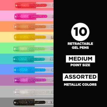 SAKURA Gelly Roll Retractable Gel Pens Colored - Metallic Gel Pens - Medium Point Ink Pen for Journa...