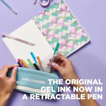SAKURA Gelly Roll Retractable Gel Pens Colored - Metallic Gel Pens - Medium Point Ink Pen for Journaling, Art, or Drawing - Gel Pens with Assorted Colored Ink - 10 Pens