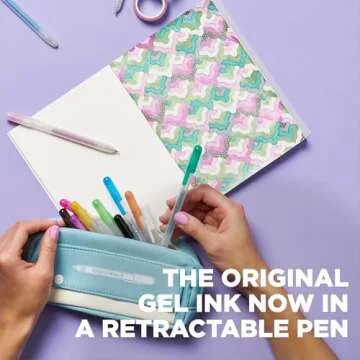 SAKURA Gelly Roll Retractable Gel Pens Colored - Metallic Gel Pens - Medium Point Ink Pen for Journaling, Art, or Drawing - Gel Pens with Assorted Colored Ink - 10 Pens