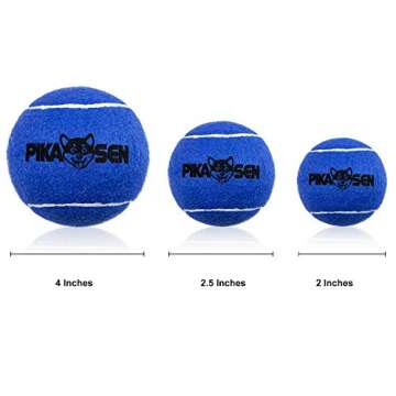 PIKASEN Dog Squeaky Tennis Balls for Pet Playing in 3 Sizes Premium Strong Dog & Puppy Balls for Tra...