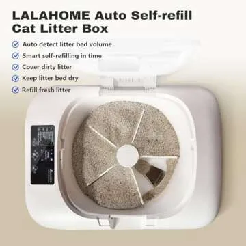 RealScooper Pro with Refill Tray Automatic Cat Litter Box Self Cleaning Litter Box for Multiple Cats, Odor-Removal/App Control/Safety System, Smart Electric Litter Box Trash Liners & Clumping Litter